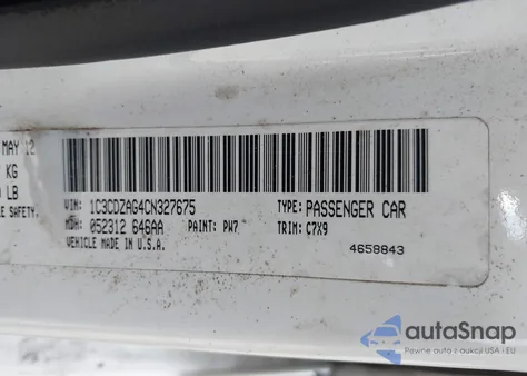2012 Dodge Avenger Se z USA, uszkodzony, nr VIN 1C3CDZAG4CN327675